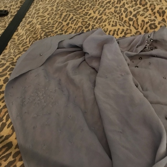 Robert Rodriquez size small lilac sheer lined one shoulder top embellished - Picture 13 of 15